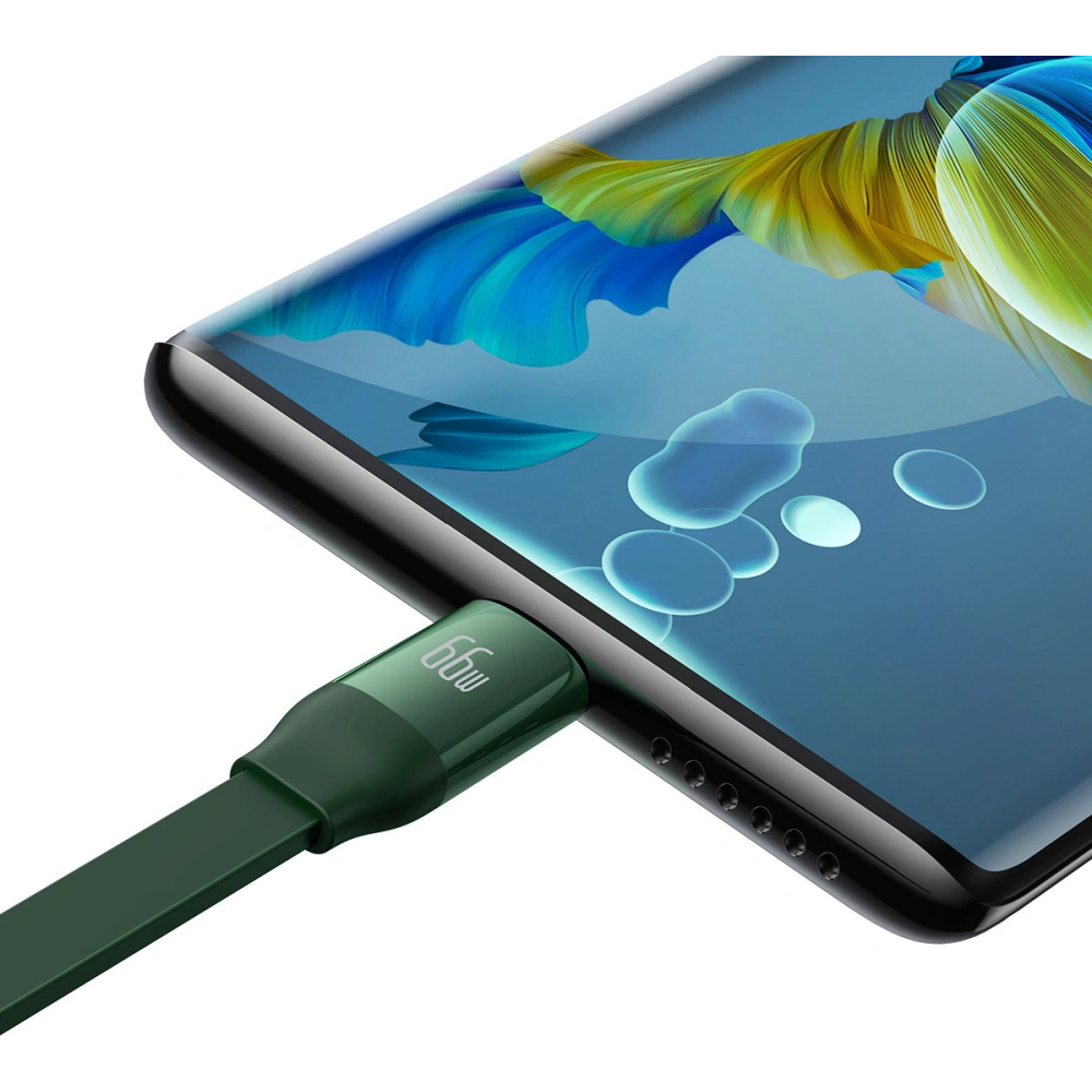 Zwijany kabel 3w1 Baseus Bright Mirror 2 USB-A - micro USB + Lightning + USB-C 66W 1.1m zielony