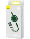 Zwijany kabel 3w1 Baseus Bright Mirror 2 USB-A - micro USB + Lightning + USB-C 66W 1.1m zielony