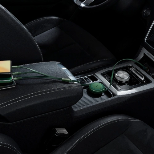 Zwijany kabel 3w1 Baseus Bright Mirror 2 USB-A - micro USB + Lightning + USB-C 66W 1.1m zielony