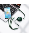 Zwijany kabel 3w1 Baseus Bright Mirror 2 USB-A - micro USB + Lightning + USB-C 66W 1.1m zielony