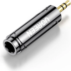 Adapter audio UGREEN AV168 6,35mm jack (żeński) - 3,5mm mini jack (męski) czarny