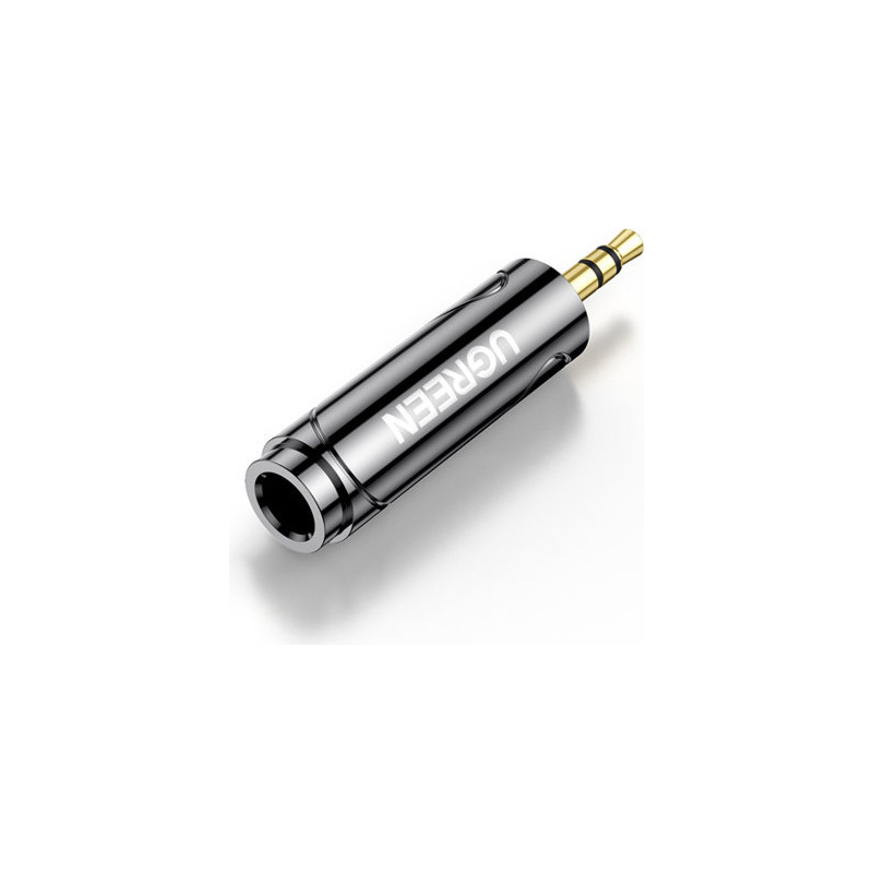 Ugreen Distributor - 6957303887309 - UGR1270BLK - UGREEN AV168 adapter audio adapter from 6.35mm / 6.5mm jack (female) to 3.5mm mini jack (male) black - B2B homescreen