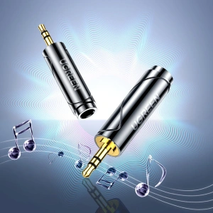 Adapter audio UGREEN AV168 6,35mm jack (żeński) - 3,5mm mini jack (męski) czarny