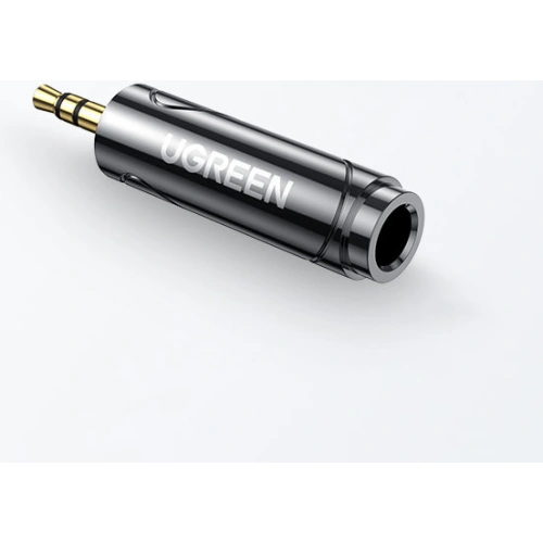 Adapter audio UGREEN AV168 6,35mm jack (żeński) - 3,5mm mini jack (męski) czarny