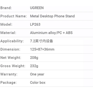 Hurtownia GSM - Składana podstawka UGREEN LP263 stojak pod smartfon statyw na telefon szary - UGR1272GRY - {ean13} - Hurt