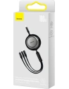 Zavíratelný kabel 3w1 Baseus Bright Mirror 2 USB-C - micro USB + Lightning + USB-C 3.5A 1.1m černý