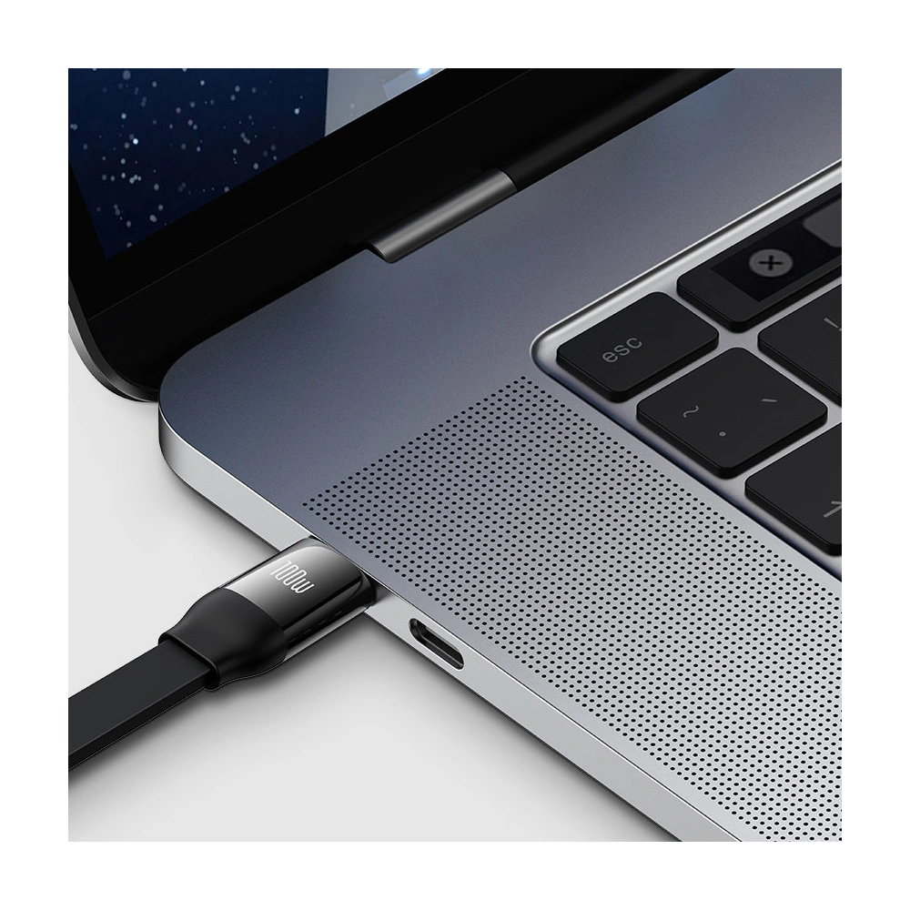 Zavíratelný kabel 3w1 Baseus Bright Mirror 2 USB-C - micro USB + Lightning + USB-C 3.5A 1.1m černý