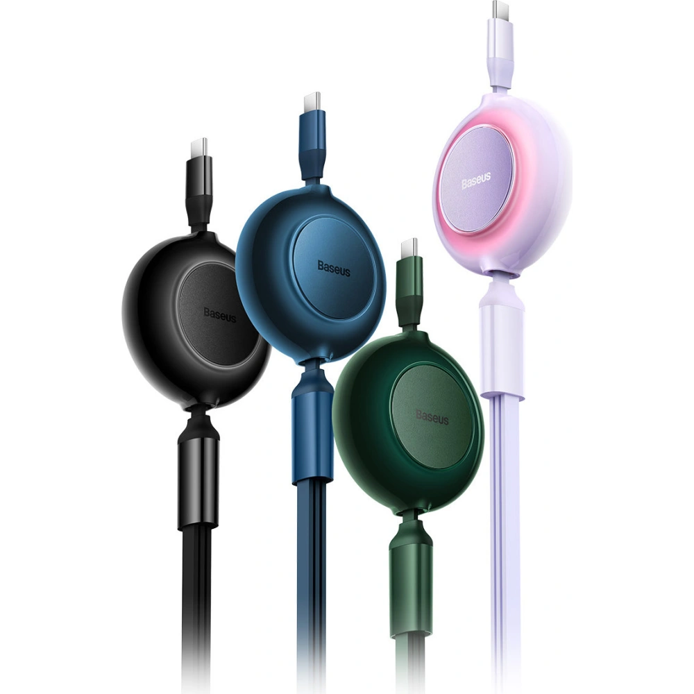 Zavíratelný kabel 3w1 Baseus Bright Mirror 2 USB-C - micro USB + Lightning + USB-C 3.5A 1.1m černý