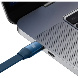 Zwijany kabel 3w1 Baseus Bright Mirror 2 USB-C - micro USB + Lightning + USB-C 3.5A 1.1m niebieski
