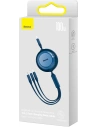 Baseus Bright Mirror 2 retractable cable 3in1 USB Type C - micro USB + Lightning + USB Type C 3.5A 1.1m blue