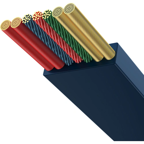 Zwijany kabel 3w1 Baseus Bright Mirror 2 USB-C - micro USB + Lightning + USB-C 3.5A 1.1m niebieski