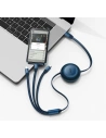 Zavíratelný kabel 3w1 Baseus Bright Mirror 2 USB-C - micro USB + Lightning + USB-C 3.5A 1.1m modrý