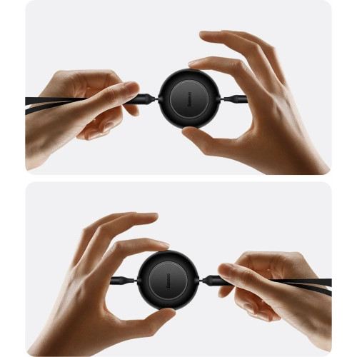 Zwijany kabel 3w1 Baseus Bright Mirror 2 USB-C - micro USB + Lightning + USB-C 3.5A 1.1m niebieski