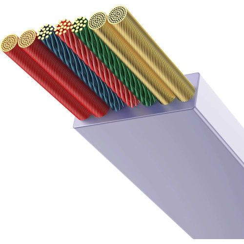 Zwijany kabel 3w1 Baseus Bright Mirror 2 USB-C - micro USB + Lightning + USB-C 3.5A 1.1m fioletowy