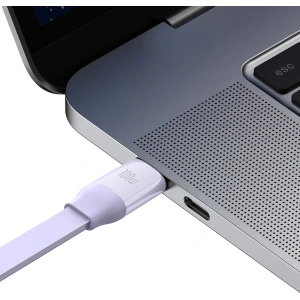 Zwijany kabel 3w1 Baseus Bright Mirror 2 USB-C - micro USB + Lightning + USB-C 3.5A 1.1m fioletowy