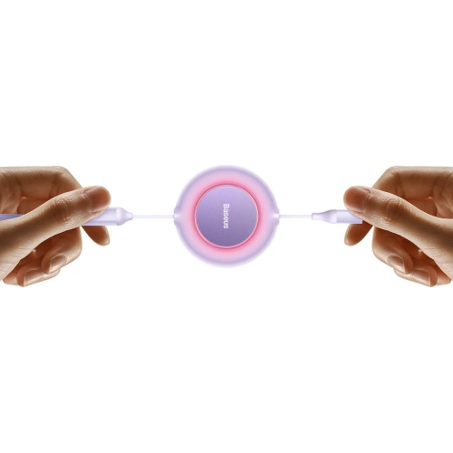 Zwijany kabel 3w1 Baseus Bright Mirror 2 USB-C - micro USB + Lightning + USB-C 3.5A 1.1m fioletowy