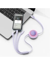 Zavinutý kabel 3w1 Baseus Bright Mirror 2 USB-C - micro USB + Lightning + USB-C 3.5A 1.1m fialový