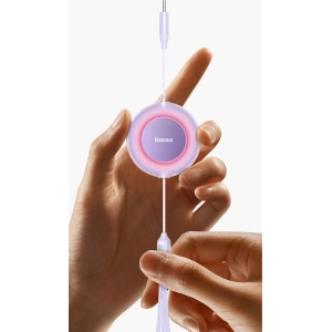 Zwijany kabel 3w1 Baseus Bright Mirror 2 USB-C - micro USB + Lightning + USB-C 3.5A 1.1m fioletowy