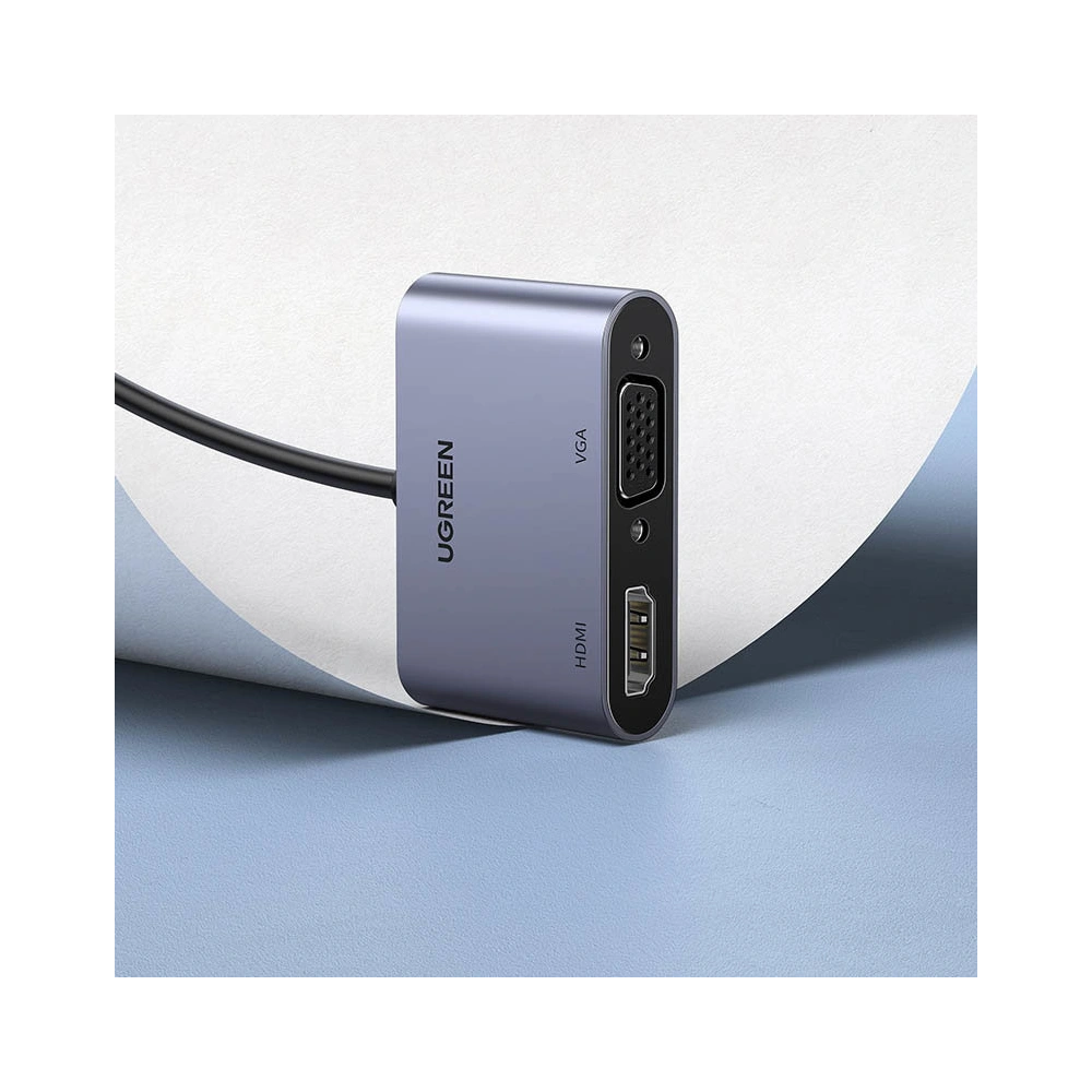 Hurtownia GSM - Adaptér UGREEN CM449 USB - HDMI 1.3 FullHD@60Hz + VGA 1.2 FullHD@60Hz šedý - UGR1274GRY - {ean13} - Hurt