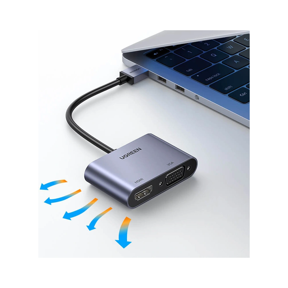 Hurtownia GSM - Adapter UGREEN CM449 USB - HDMI 1.3 FullHD@60Hz + VGA 1.2 FullHD@60Hz szary - UGR1274GRY - {ean13} - Hurt
