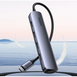 Adapter UGREEN CM417 USB-C - HDMI / 4xUSB szary