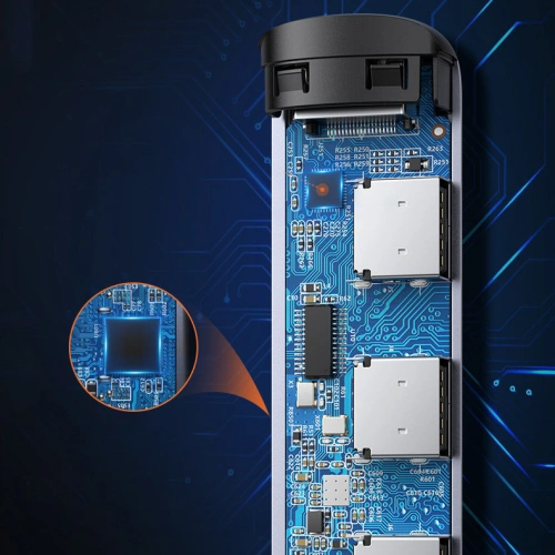 Adapter UGREEN CM417 USB-C - HDMI / 4xUSB szary