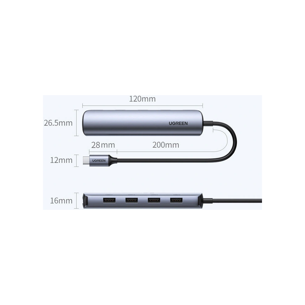 Hurtownia GSM - Adaptér UGREEN CM417 USB-C - HDMI / 4xUSB šedý - UGR1275GRY - {ean13} - Hurt