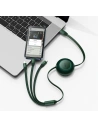 Zavíratelný kabel 3w1 Baseus Bright Mirror 2 USB-C - micro USB + Lightning + USB-C 3.5A 1.1m zelený