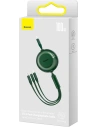 Zavíratelný kabel 3w1 Baseus Bright Mirror 2 USB-C - micro USB + Lightning + USB-C 3.5A 1.1m zelený