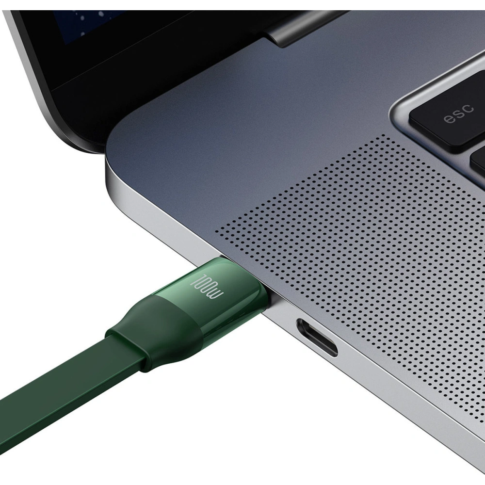 Zavíratelný kabel 3w1 Baseus Bright Mirror 2 USB-C - micro USB + Lightning + USB-C 3.5A 1.1m zelený
