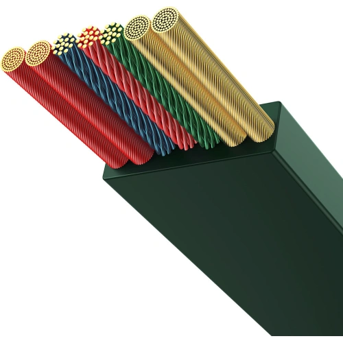 Zwijany kabel 3w1 Baseus Bright Mirror 2 USB-C - micro USB + Lightning + USB-C 3.5A 1.1m zielony