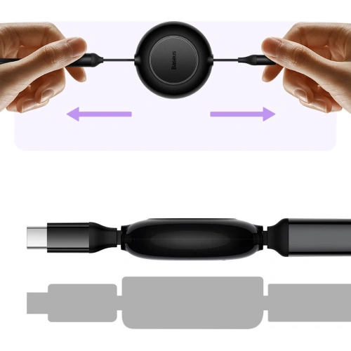 Zwijany kabel 3w1 Baseus Bright Mirror 2 USB-C - micro USB + Lightning + USB-C 3.5A 1.1m zielony