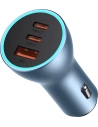 Ładowarka samochodowa Baseus Golden Contactor Pro USB-A + 2x USB-C 65W niebieski