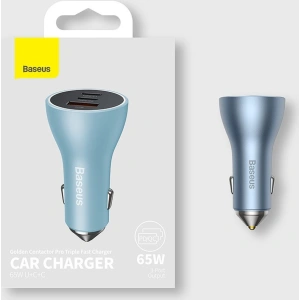 Hurtownia GSM - Automobilová nabíječka Baseus Golden Contactor Pro USB-A + 2x USB-C 65W modrá - BSU3366BLU - {ean13} - Hurt