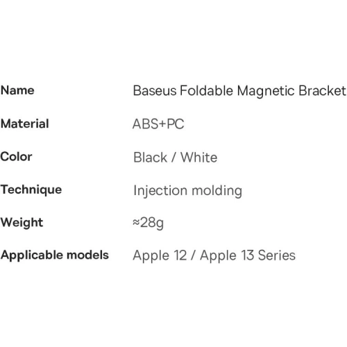 Podstawka z uchwytem magnetycznym Baseus biały