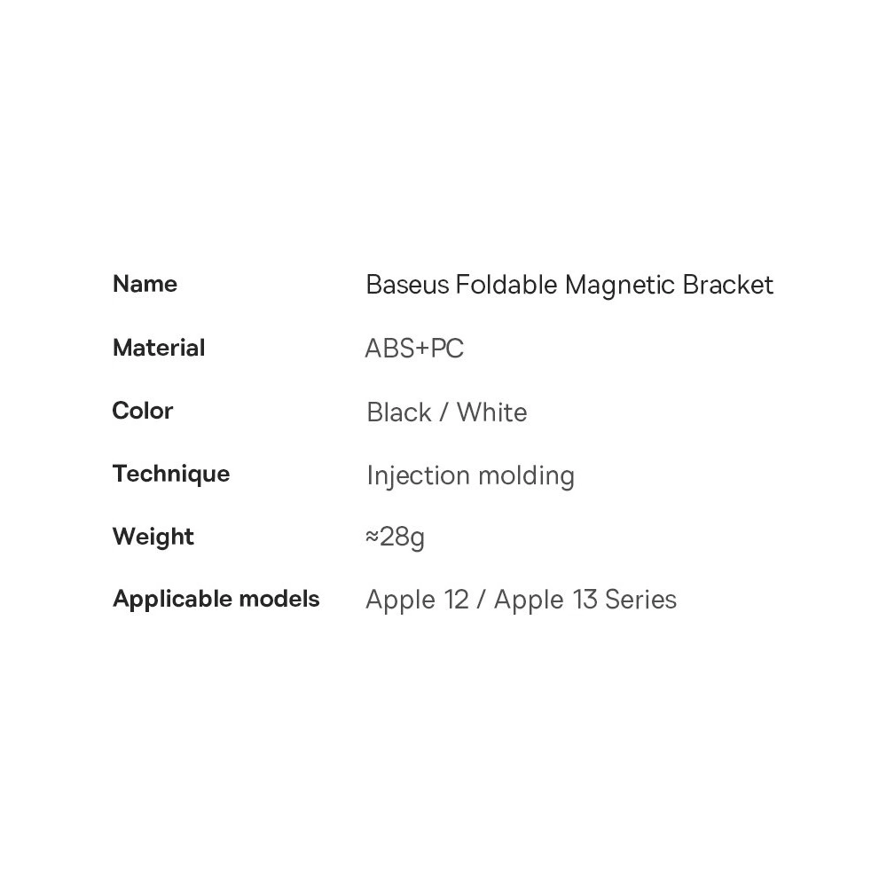 Wholesale Baseus Foldable Magnetic Bracket White - BSU3368WHT - {ean13} - Hurt