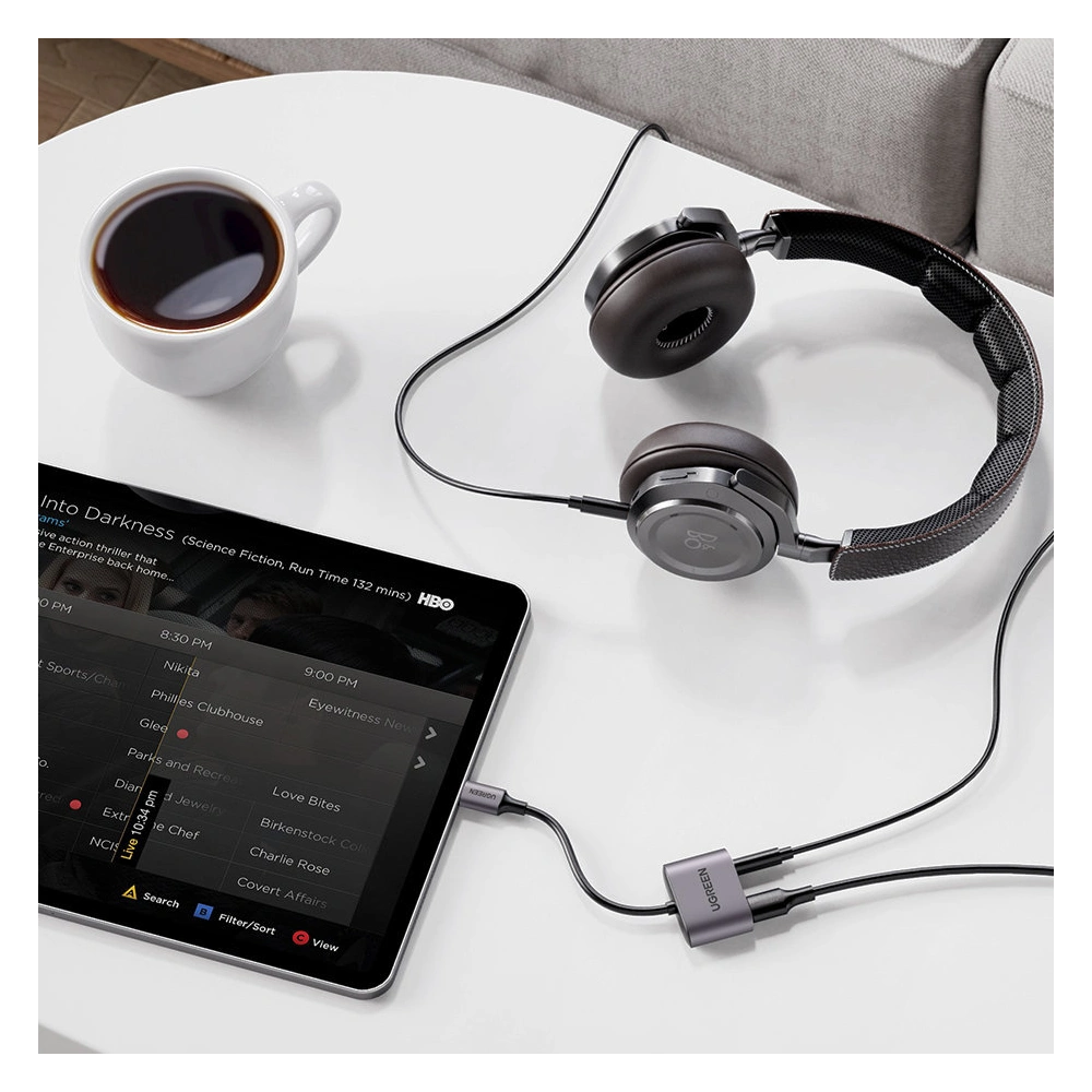Hurtownia GSM - Adaptér UGREEN CM231 USB-C (mužský) - USB-C PD QC (ženský) + mini jack 3,5mm (ženský) šedý - UGR1278GRY - {ean13} - Hurt