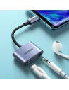 Wholesale UGREEN CM231 audio adapter USB Type C (male) - USB Type C PD QC (female) + 3.5mm mini jack (female) gray - UGR1278GRY - {ean13} - Hurt