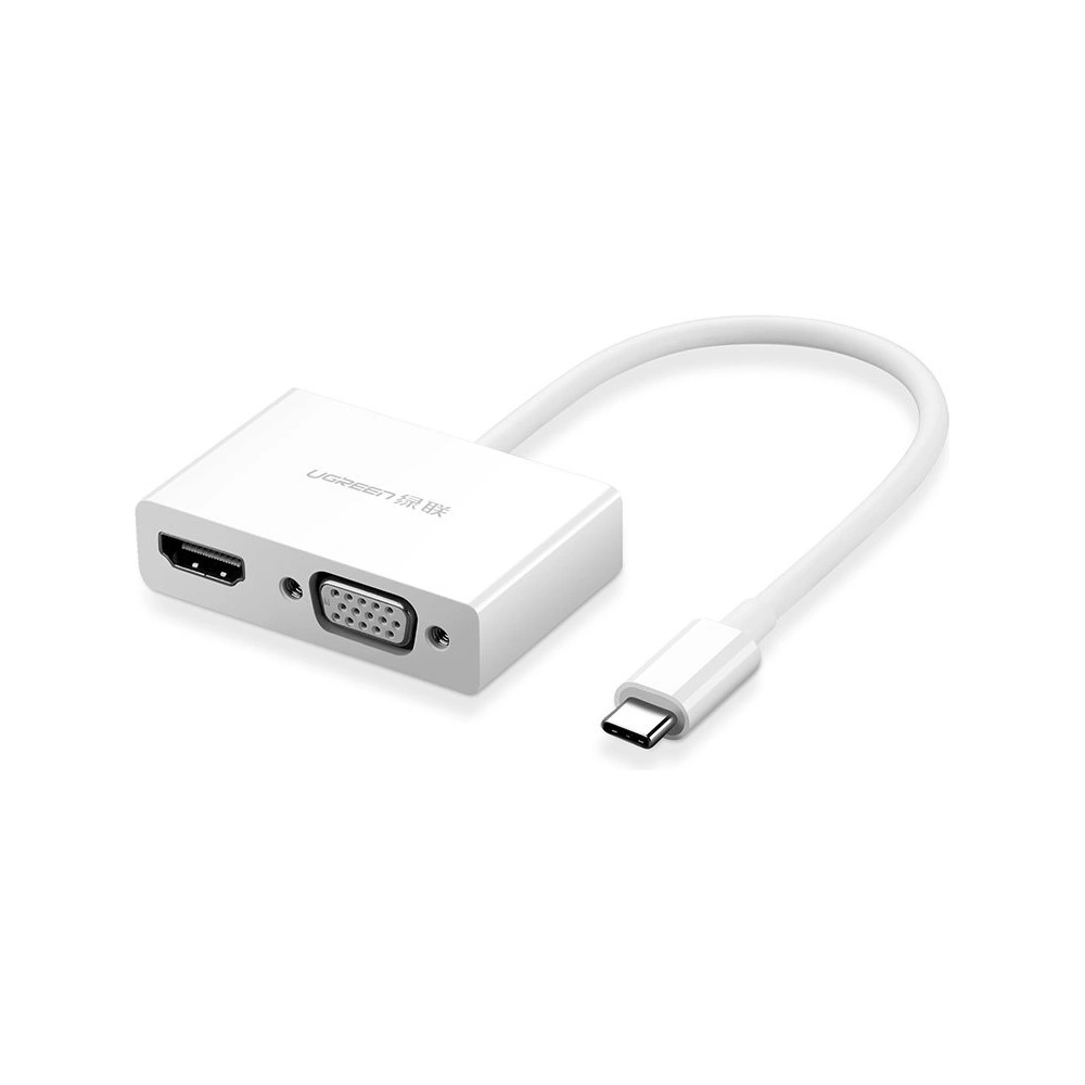 Hurtownia GSM - Adaptér UGREEN MM123 USB-C - HDMI / VGA bílý - UGR1280WHT - {ean13} - Hurt