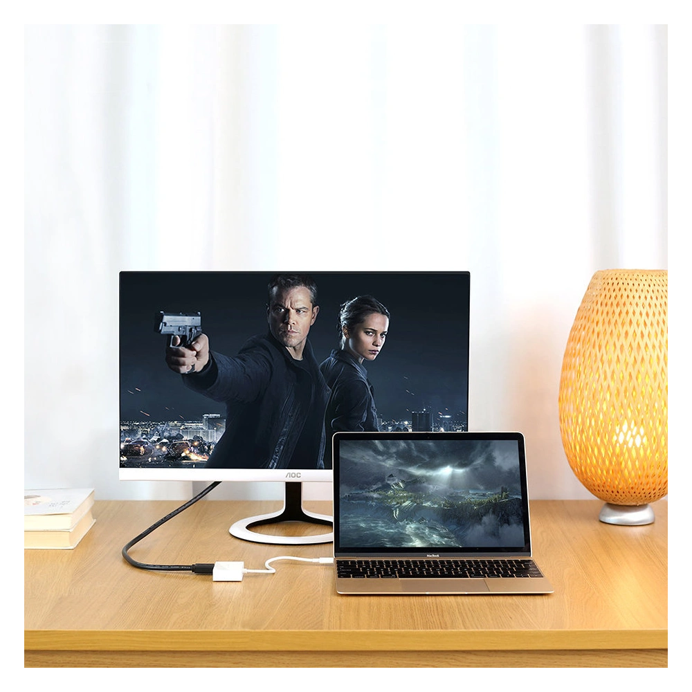 Hurtownia GSM - Adaptér UGREEN MM123 USB-C - HDMI / VGA bílý - UGR1280WHT - {ean13} - Hurt