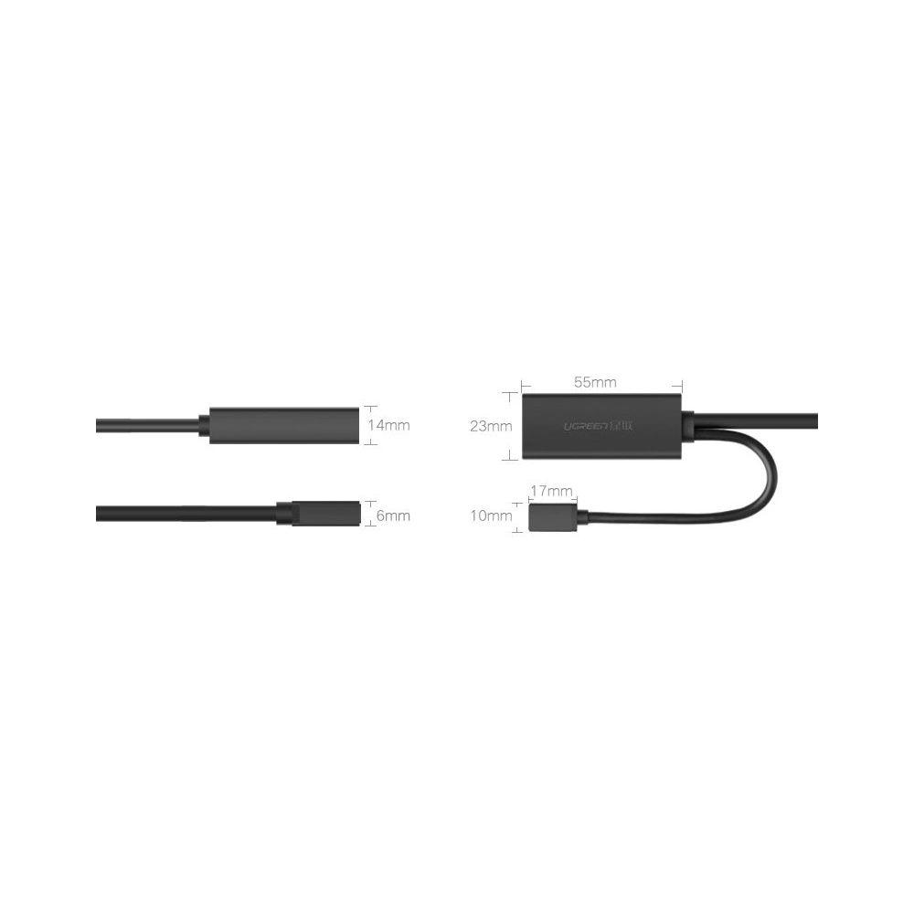 Wholesale UGREEN US175 active extension cable USB 3.2 Gen 1 (USB 3.0, USB 3.1 Gen 1) 10m black - UGR1281BLK - {ean13} - Hurt