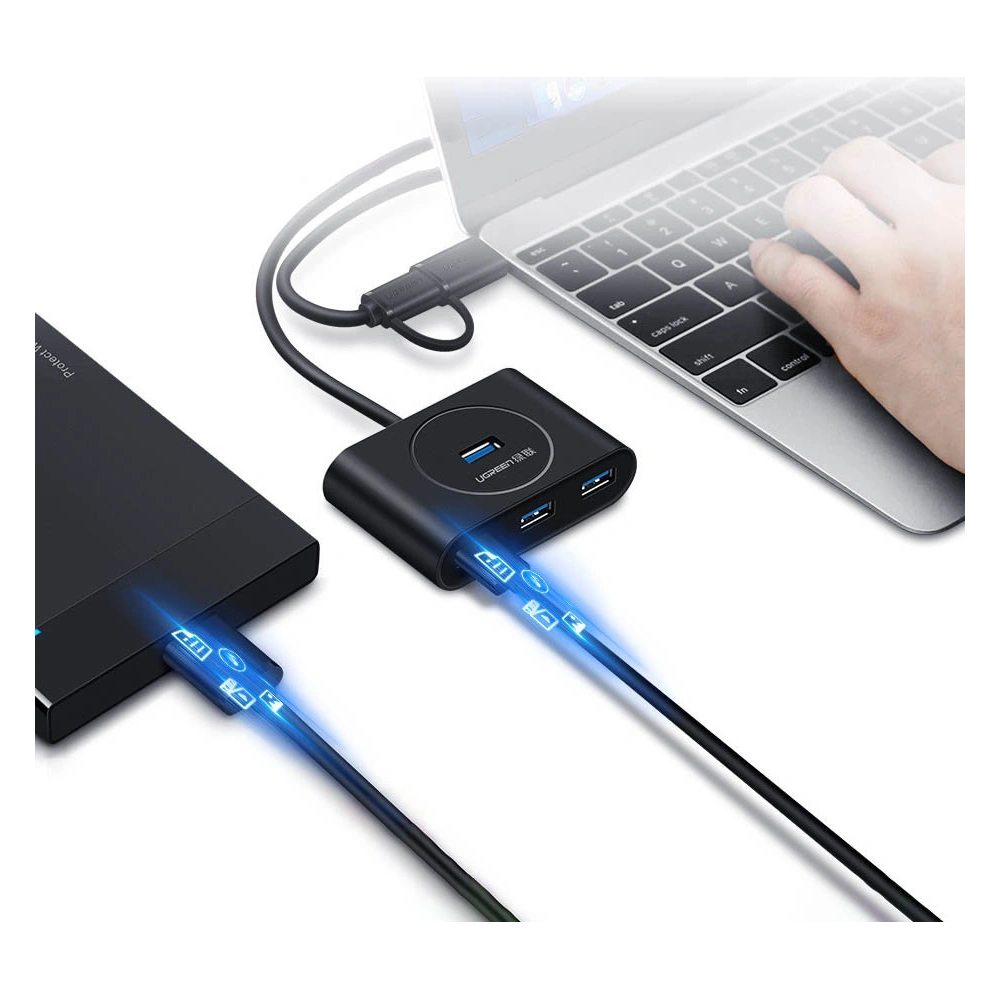 Wholesale UGREEN CR113 multifunctional USB HUB Type c - 4 x USB 3.0 1m white - UGR1282WHT - {ean13} - Hurt