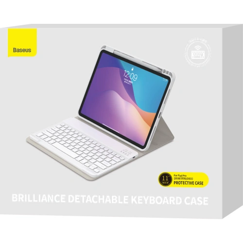 Etui z klawiaturą Baseus Brilliance Apple iPad Pro 11 2018/2020/2021 (1., 2. i 3. generacji) biały