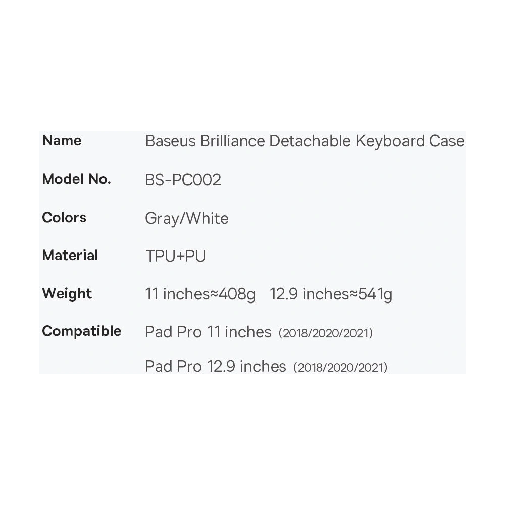 Hurtownia GSM - Etui z klawiaturą Baseus Brilliance Apple iPad Pro 11 2018/2020/2021 (1., 2. i 3. generacji) biały - BSU3370WHT - {ean13} - Hurt