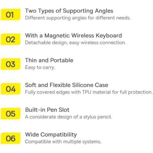 Etui z klawiaturą Baseus Brilliance Apple iPad Pro 11 2018/2020/2021 (1., 2. i 3. generacji) biały