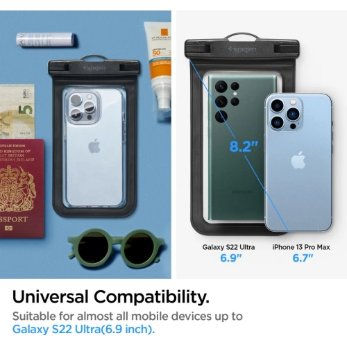 Uniwersalne wodoszczelne etui Spigen A601 Universal Waterproof Case Black