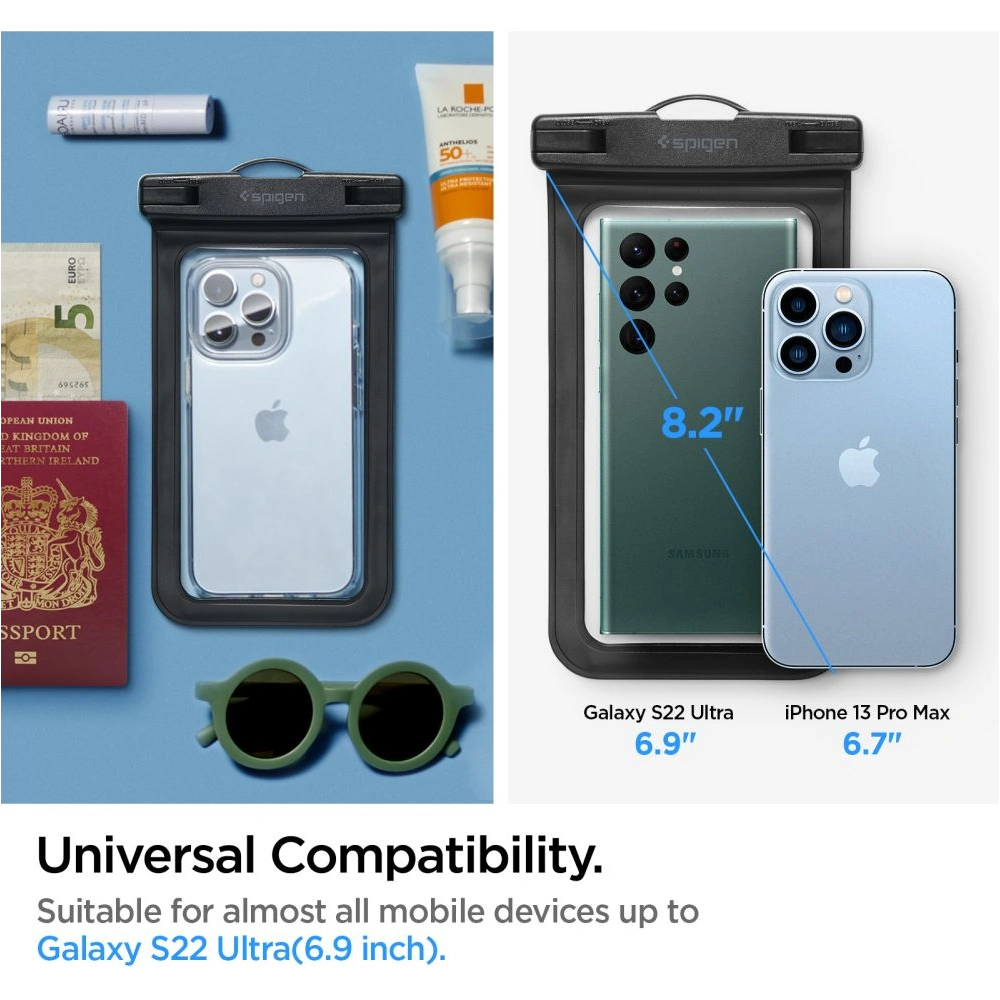 Wholesale Spigen A601 Universal Waterproof Case Black - SPN2268BLK - {ean13} - Hurt