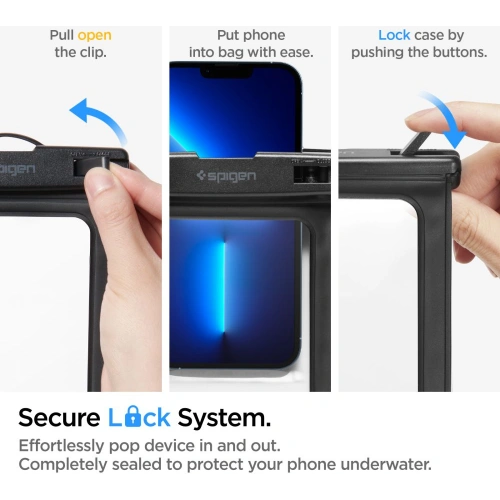 Uniwersalne wodoszczelne etui Spigen A601 Universal Waterproof Case Black