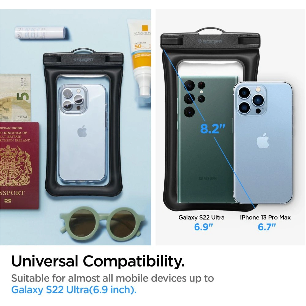 Hurtownia GSM - Univerzální voděodolné pouzdro Spigen A610 Univerzální vodotěsné plovoucí pouzdro černé - SPN2270BLK - {ean13} - Hurt