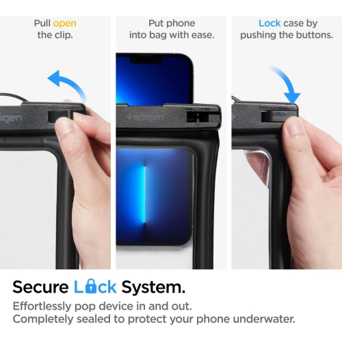 Uniwersalne wodoszczelne etui Spigen A610 Universal Waterproof Float Case Black